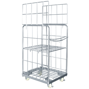 Professional customized folding rolling wire mesh storage cage/Folding cart roll container/Foldable cage cart